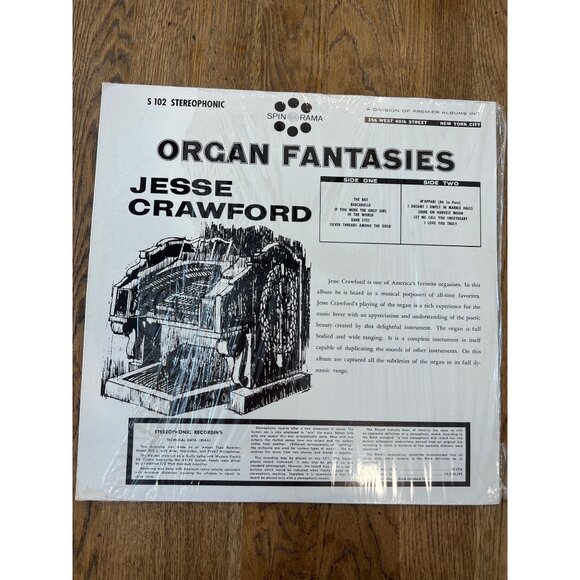 Jesse Crawford "Organ Fantasies" Vinyl Record Spin-O-Rama Album S-102-A - Picture 5 of 5